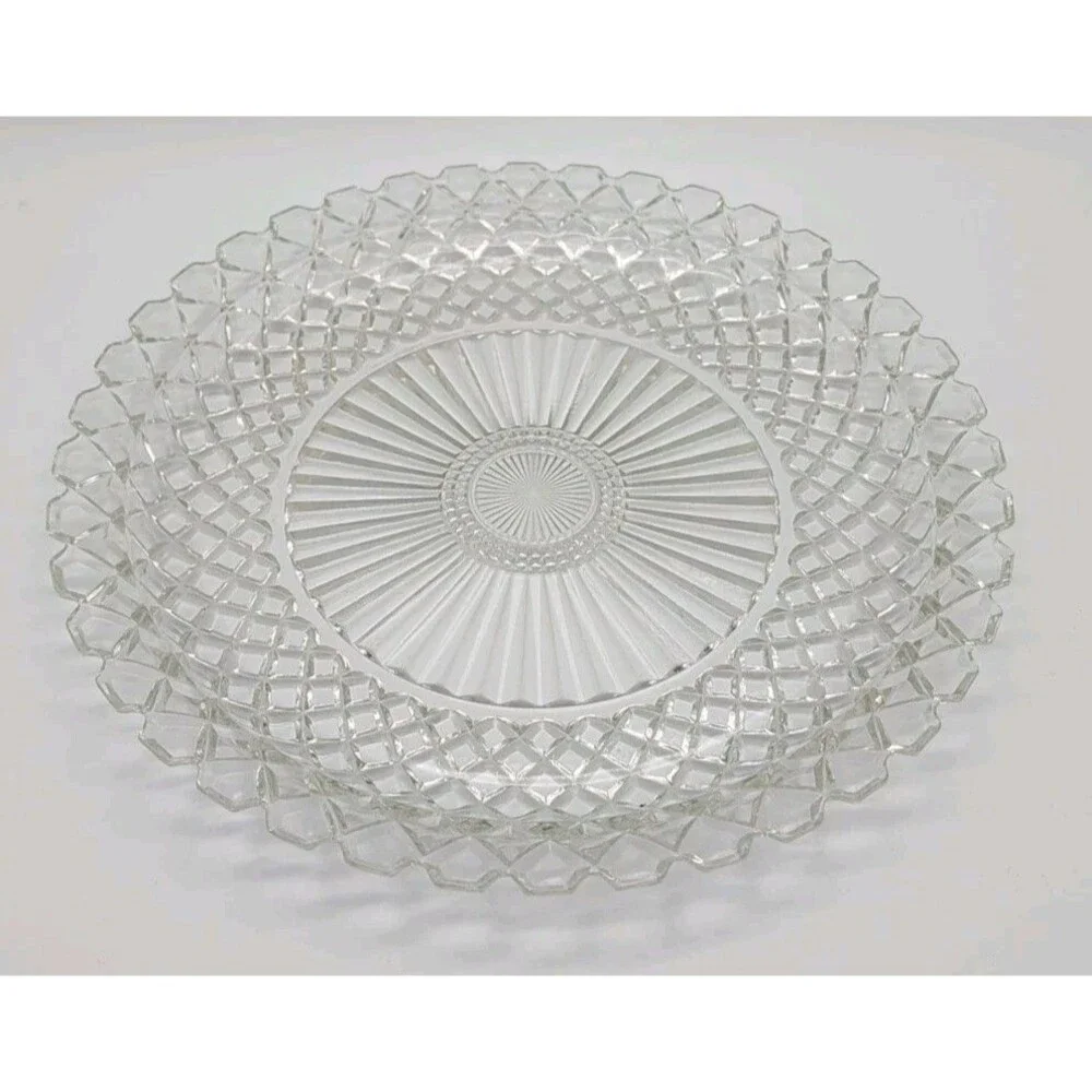 Vintage Anchor Hocking Waterford Waffle Plate Clear 14